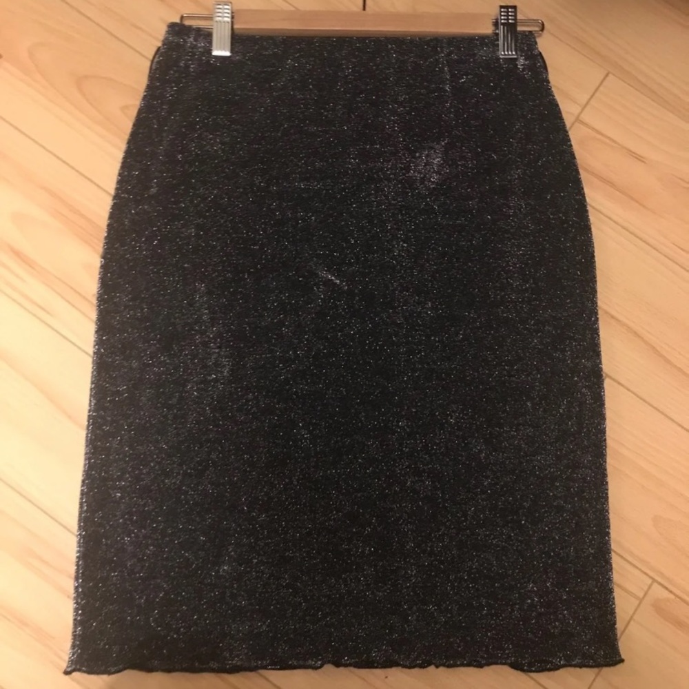Glittery midi skirt